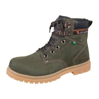 Imagem de Bota Adventure Cano Médio Couro Nobuck Azimute - Pedra - Oliva, 36