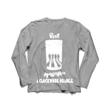 Imagem de Camiseta Manga Longa Masculina Laranja Mecânica - Ultrav Store, Cinza 