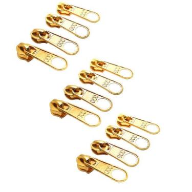 Imagem de Cursor Para Zíper Simples N 5/6 Dourado cataforético 10 Unid - Taiwnan