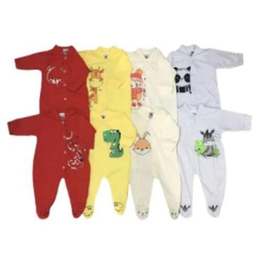 Imagem de Kit Macacão de Malha Estampado no Peito e Pézinho 2 Peças Menina e Men