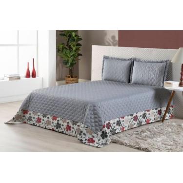 Imagem de Kit Colcha Cobre Leito Vitória Casal Queen Com 2 Fronhas 3 Peças - Bru
