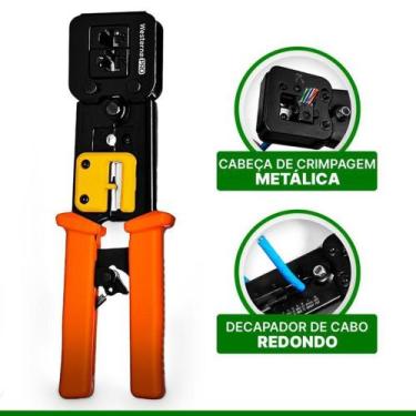 Imagem de Alicate decapagem Cortador de fios Cripagem Cabo De Rede - WESTERN