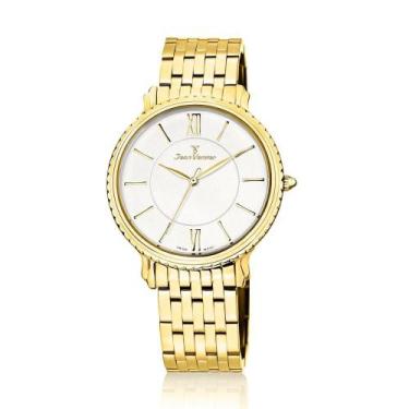 Imagem de Relógio Pulso Jean Vernier Casual Suíço Unissex JV01025, Dourado