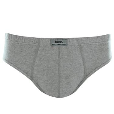 Imagem de Cueca Slip Mash Basic 074.58 Ajuste Perfeito 100% Algodão, Cinza, P