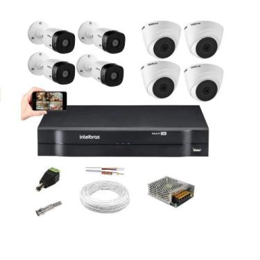 Imagem de Kit Intelbras CFTV 4 Câm 1120B 4 Câm 1120D Dvr MHDX MULTI HD