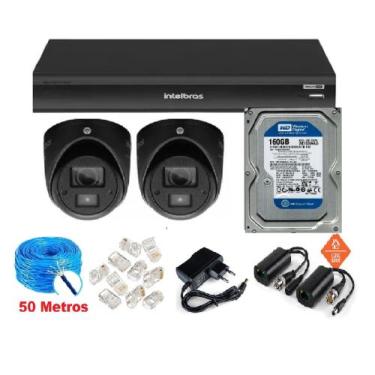 Imagem de Kit Intelbras Full Hd Dvr 04ch + 02 Câmeras C/ Áudio + Acessórios
