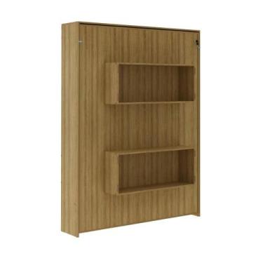Imagem de Cama Retrátil de Parede Articulada Casal 147,2x198,5cm Amêndoa Tecnomo