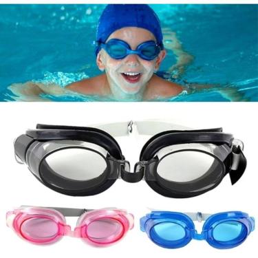 Imagem de Óculos Infantil óculos de Natação Ajustável Meninos Meninas + Acessórios Protetor Tampão Nariz e Ouvidos Colorido