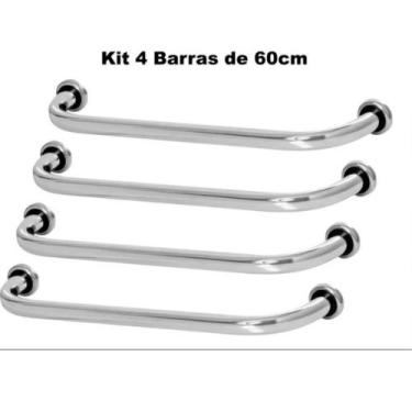 Imagem de kit 04 Barra De Apoio Alça 60 Cm Suporte De Parede Auxilio Para Idosos