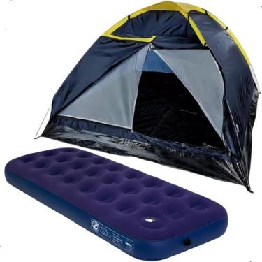 Imagem de Kit Barraca Acampamento 2 Lugares Com Colchão E Inflador - Kala