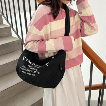 Imagem de Bolsa Feminina Transversal Grande Lona Resistente Academia Adquira - A