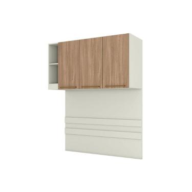 Imagem de Módulo de Quarto Casal Armário Ponte Aéreo c/ 3 Portas MC13 Seletto Areia/Jequitibá - Henn