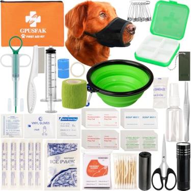 Imagem de GPUSFAK Pet First Aid Kit for Dogs & Cats - Pet Emergency Kit with Pet Comb First Aid Supplies for Home Camping Hiking Traveling Hunting and Sports