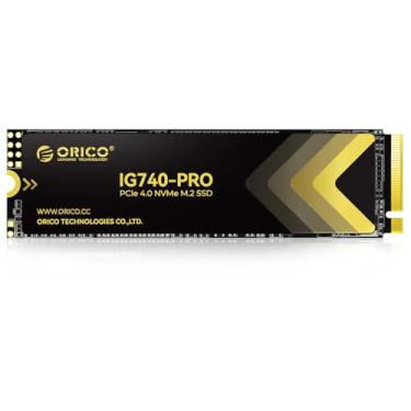 Imagem de ORICO SSD industrial 1TB M.2 NVMe SSD, unidade PCIe 4.0 com velocidade de leitura de 7100 MB/s, TLC NAND, segurança avançada de dados e dissipador de calor inovador, para PC industrial, laptop pessoal