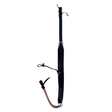 Imagem de WEMBILS Cinta de flanco de couro ocidental com tarugos, conjunto de circunferência traseira traseira aderente para cavalos (preto)