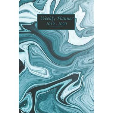 Imagem de Weekly Planner 2019-2020: Monthly Schedule - 1 week at a glance - Calendar Checklists & Notes Daily To Do’s Academic Organizer Notebook Agenda ... Acrylic Colors Watercolors Black Green