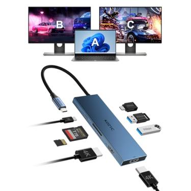 Imagem de Estação de ancoragem USB C, monitor duplo KOZYC 8 em 1 USB C com 2 portas HDMI, USB-C 3.0, 2 x USB-A 3.0, SD/TF, 100W PD, suporta divisor HDMI com tela estendida 2 monitores compatíveis com HP, Dell