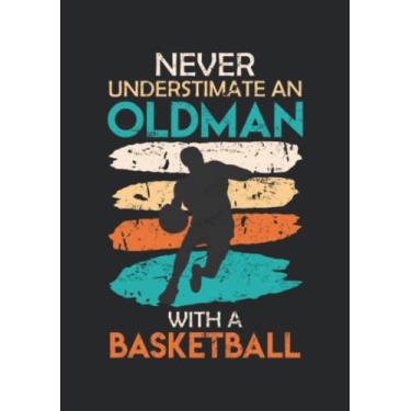 Imagem de Notizbuch A5 dotted, gepunktet, punktiert mit Softcover Design: Alter Mann mit Basketball Basketball Vater Basketballer: 120 dotted (Punktgitter) DIN A5 Seiten