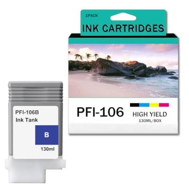 Imagem de Reposição de tanque de tinta PFI-106 remanufaturado para impressora Canon iPF-6400 iPF-6400S iPF-6410 iPF-6450 iPF-6460 iPF-6410s, refil de cartucho de tinta de 12 cores, 130 ml, pacote com 1 B