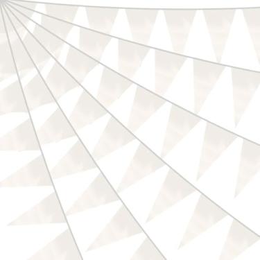 Imagem de Bandeira de flâmula de triângulo branco de 40 m / 130 pés bandeira de tecido metálico guirlanda para Natal, formatura, casamento, noivado, aniversário, despedida de solteira, chá de noiva, dia dos