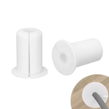 Imagem de HEYLEAYAR Kit de roteamento de cabos Starlink para orifício de parede de 9,5 cm, 2 peças de ilhós de parede de silicone para passagem de cabo Ethernet Starlink, acessórios de roteamento de cabos