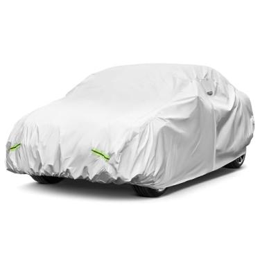 Imagem de YOLENY Capa de carro à prova d'água para todos os climas com zíper, ajuste universal SedanToyota 86/Supra, Nissan 370Z/350Z, Audi A3, Kia Spectra, Acura Integra, Dodge Viper etc. (até 431 cm)