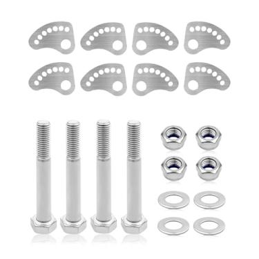 Imagem de Kit de fixação de alinhamento de trava de camber de aço inoxidável 304 e kit de parafusos de came para braço superior apto para Silverado WT SLT SL LT LS SSV SS RST XFE Base HD SLE at Denali LTZ