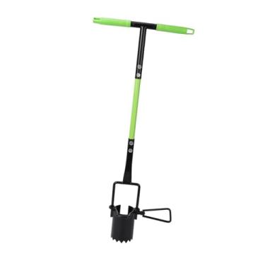 Imagem de WeiLaiKeQi Plantador de bulbos com cabo longo, plantador de bulbos com pedal, transplantador de bulbos para jardinagem, plugador de grama para plantio de flores