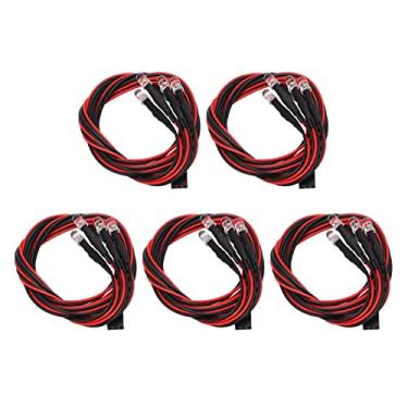 Imagem de 5 Conjuntos 4 Led Rc Luz do Carro Alto Brilho Diâmetro 5mm Branco Rc Led Kits de Luzes para Faróis Modificados 4 Led Rc Luz