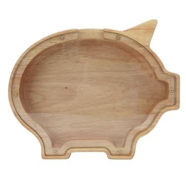 Imagem de Banco de Moedas de Animais de Madeira para Meninos, Meninas e Adultos, Feito de Madeira e Plástico, Banco de Brinquedos, Caixa de Poupança, Banco de Dinheiro de Animais para