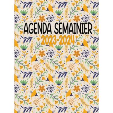 Imagem de Agenda Semainier 2023-2024: Agenda Semainier 24 Mois 2023-2024, Planificateur hebdomadaire grand format A4, 2 Pages Par Semaine, Jolie Couverture.