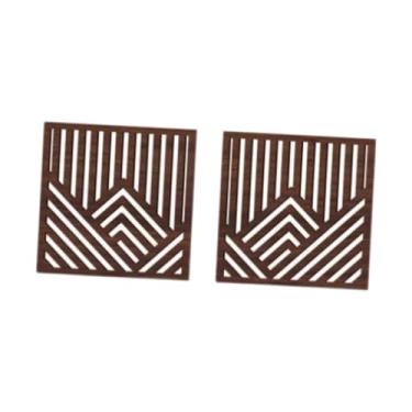 Imagem de Ｂｅｓｇａ 2Pcs Parede de Madeira Art Decor Painéis de Parede Decorativos Esculturas de Parede Elegante Ornamento Abstrato para Farmhouse Cozinha Fundo, Marrom