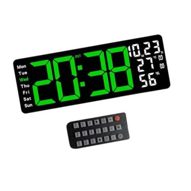 Imagem de MYCENSE Relógio de parede digital grande display retangular temporizador com luz de atmosfera LED relógio de parede para cozinha sala de aula sala de estar, Verde