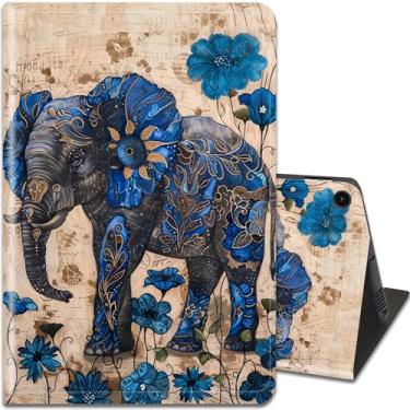 Imagem de FOKBVNFLL Capa para Galaxy Tab A9+/A9 Plus 27.7 cm 2023, capa com suporte à prova de choque com despertar/hibernar automático para tablet Samsung Galaxy A9+ SM-X210/X216/X218, gorgulho manchado azul