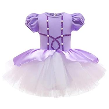 Imagem de Dressy Daisy Vestido de bailarina de princesa com saia de tule tamanho 7-8, roxo