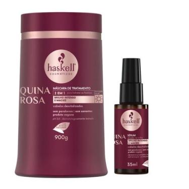 Imagem de Kit Quina Rosa Haskell Máscara 900g e Reparador Pontas 35ml