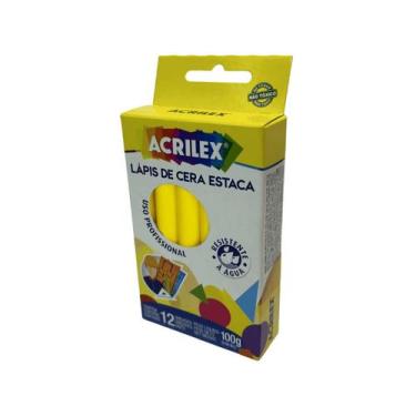 Imagem de 1 Cx Lápis De Cera Estaca Amarelo - Acrilex