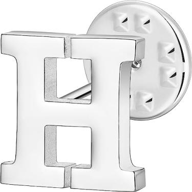 Imagem de Broche de lapela inicial para homens e mulheres, broches para ternos masculinos, pinos de botão de metal em tom de ouro 18K e prata., Metal, Sem pedras preciosas