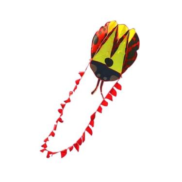 Imagem de Dynwave Joaninha kite mole kite kite colorido portátil brinquedos ao ar livre pipa em forma de animal para playground beach park quintal viagens crianças, Vermelho