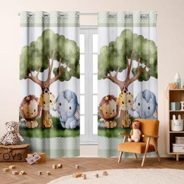 Imagem de Cortina Safari Baby Blackout 2,80X 2,20 p/ Quarto Infantil Criança Beb