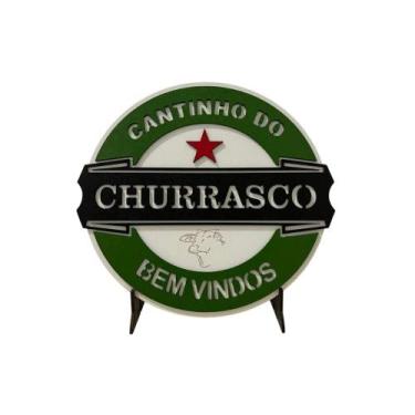 Imagem de Placa Decorativa Cantinho do Churrasco Cervejas Meu Boteco Amigos Bem 