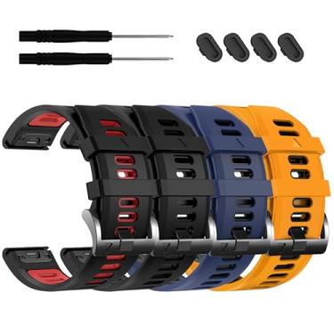 Imagem de EZMVZKU Pulseira esportiva de ajuste rápido de 22 mm para Garmin Fenix 8/8Pro de 47 mm/Fenix 7/7 Pro/6/6 Pro/5 Plus, pulseira de silicone para Forerunner 970 965 955/Approach S70/quatix 8/tactix 8 de