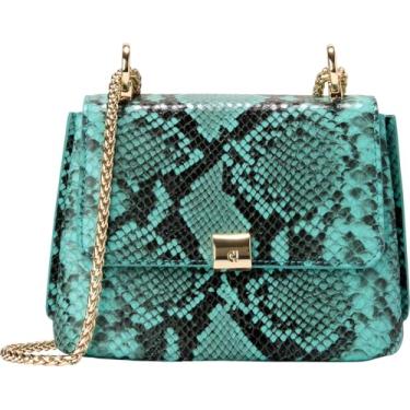 Imagem de Cole Haan Mini bolsa de corrente conversível, Piscina azul Milan Snake, One Size