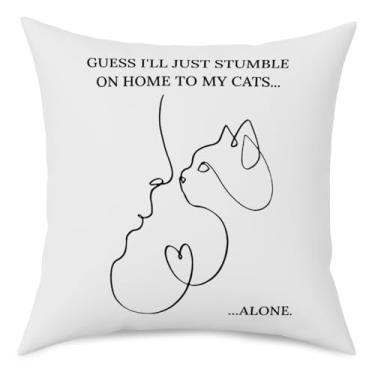 Imagem de QIBAJIU Capa de almofada com letras de músicas, presentes para amantes de música, capa de almofada de gato, presente inspirado em álbum para fãs de música, musico, fronha decorativa macia, decoração