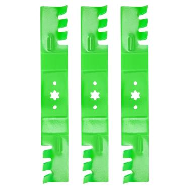 Imagem de TENGMUJX Pacote com 3 lâminas para cortador de grama substitui OEM 942-0677 742-0677 942-0677 Toro 112-0931 compatível com deck MTD Cub Cad et RZT S54 GT1054 GT2300 LGT1054 LGT1054 LGTXXT 1054