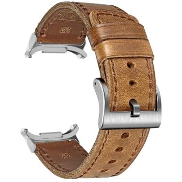 Imagem de Pulseira de substituição de couro vintage de chifre compatível com Samsung Galaxy Watch Ultra (2025/2024), para Galaxy Watch 7 Ultra, 47 mm/Watch 8 Ultra, masculina e feminina