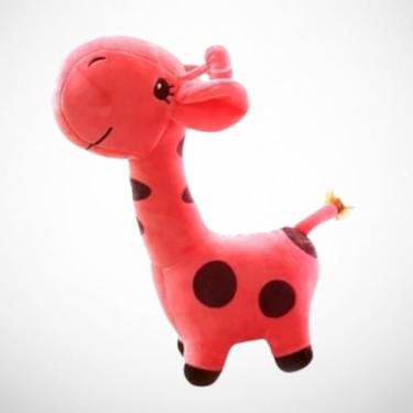 Imagem de GIRAFINHA Bichinho de Pelúcia Girafa Brinquedo de Cachorro Pet Mordedor Sem Apito (ROSA)