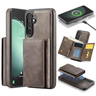 Imagem de Asuwish Capa de celular para Samsung Galaxy S23 FE 5G carteira magnética destacável com carregamento sem fio e bloqueio de RFID, suporte flip robusto S 23 EF S23FE 23S mulheres homens café