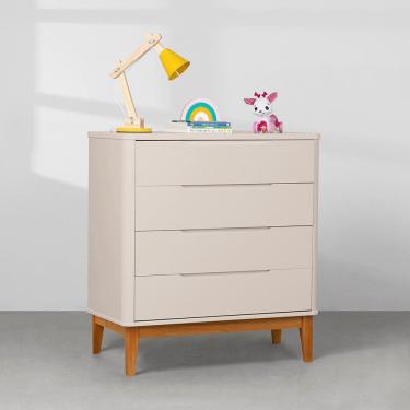 Imagem de Cômoda Boom 4 Gavetas com Pés Square - Areia