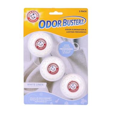 Imagem de Arm & Hammer Bolas desodorizantes Odor Busterz - Purificador de ar e eliminador de odores - Frescura de longa duração para casa, banheiro, armário, bolsas de ginástica, equipamentos esportivos e mais